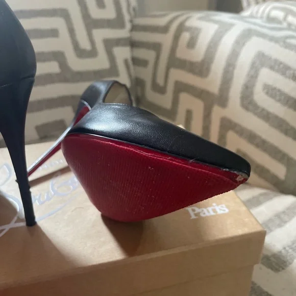 Christian Louboutin Black Kate 100 Nappa Shiny Heels